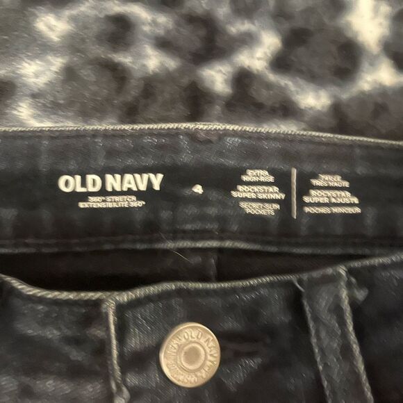 Old Navy Rockstar Super Skinny Dark Blue Jeans - Picture 3 of 6